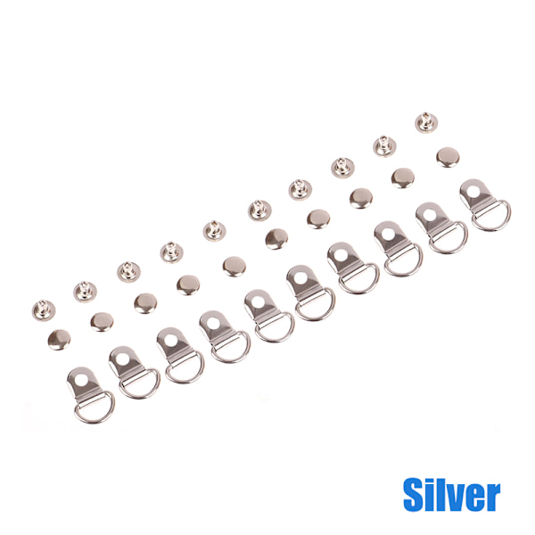 10 set D-ringspänne för reparationsväskor Vandringsklätterskor DIY silver
