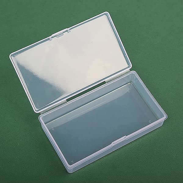 Transparent plastförvaringslåda Organizer Stickers Box Desktop Clear