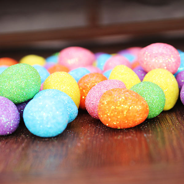 80st/påse Glitter Påskägg Färgglada Foam Fågelduvaägg DI
