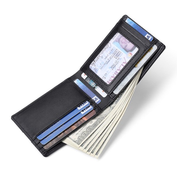 RFID-blockerande kreditkortshållare för män Plånbok i äkta läder f A2