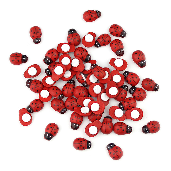 100 st Mini Träbagge DIY Handgjord Craft Kylskåp Wall Sticke mixed color