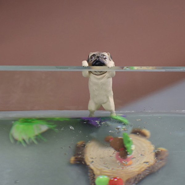 Kreativa hundprydnader för akvarium PVC Kawaii tecknade hundar Cli A3