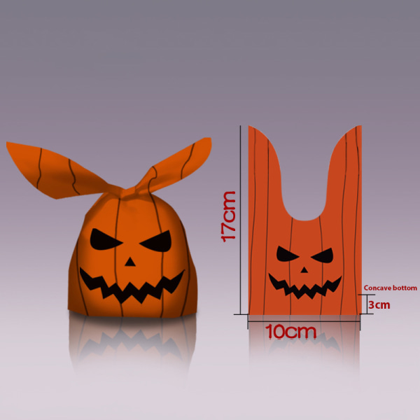 50 st Halloween-godispåsar Pumpkin Bat Snack Biscuit Presentpåse P S2