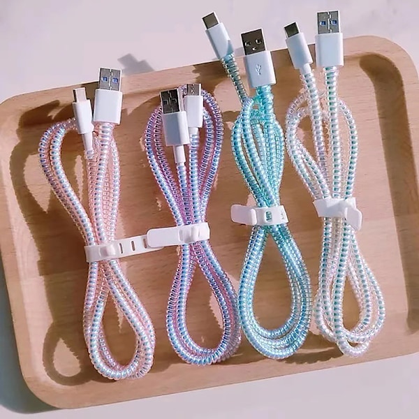 1,6 m spiralladdare kabel sladdskydd Antibrott fjäderskydd A8