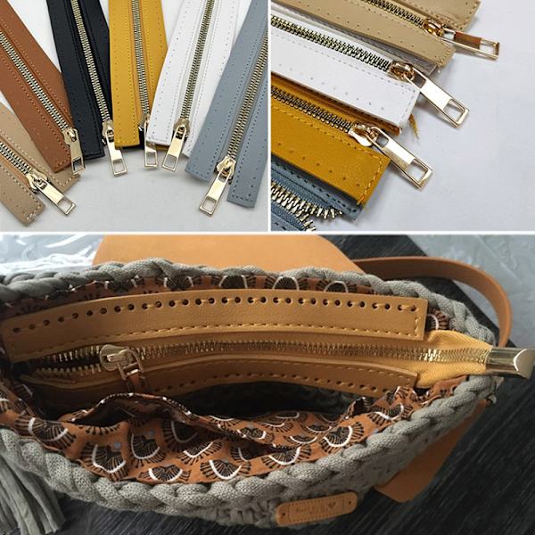 30 cm metalldragkedja PU-läderdragkedja för sömnad Handväska Craft Se A2