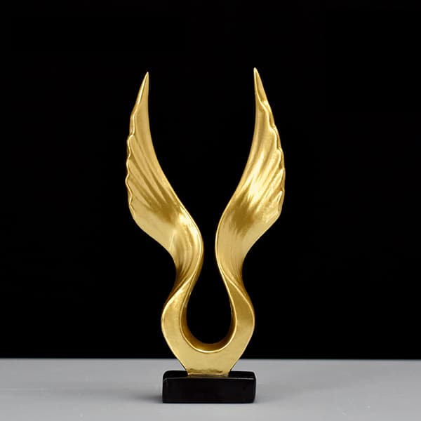 European Eagle/Angel Wing Staty Skulptur Figurine Dapeng Spre Black