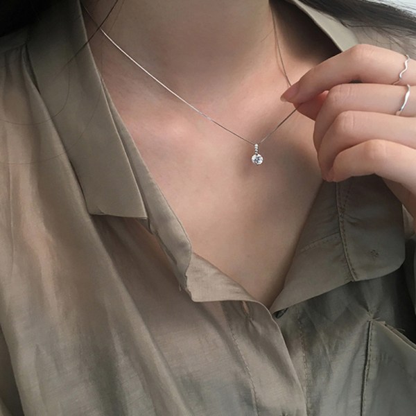 Ins stil mode glänsande rund diamant hänge halsband Cool Cl