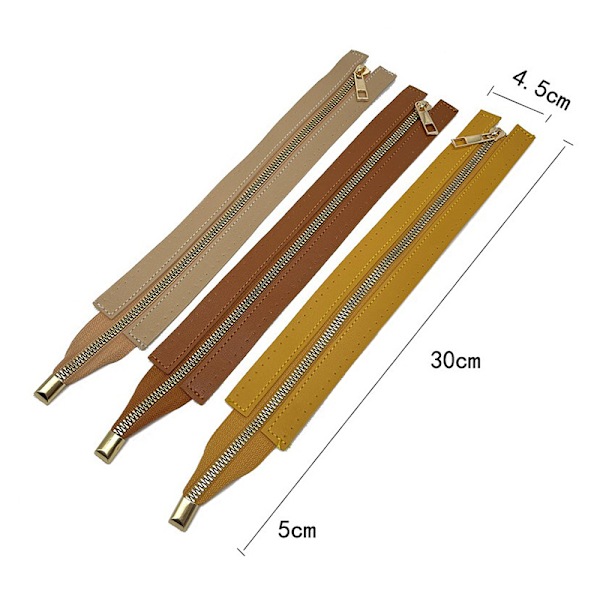 30 cm metalldragkedja PU-läderdragkedja för sömnad Handväska Craft Se A2