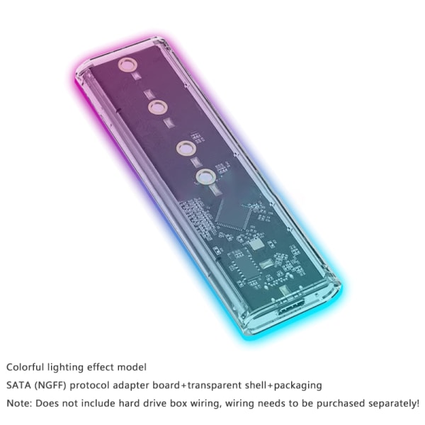 RGB M2 SSD case M.2 NVME SSD-hölje M.2 Till USB C Transparent A1