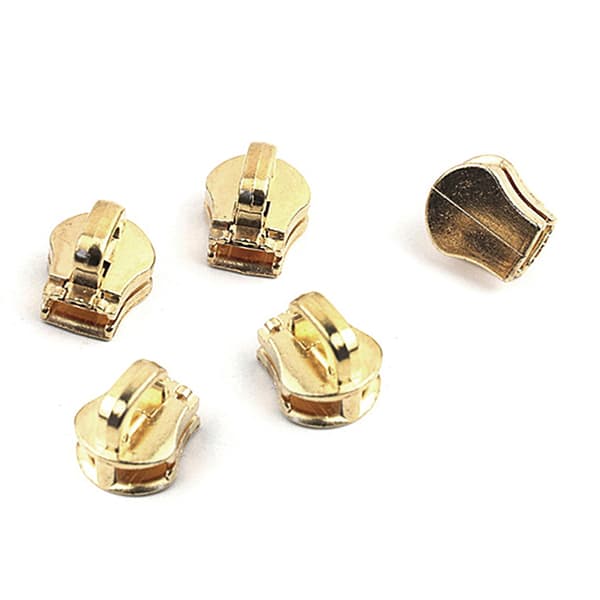 10 st 5# metall blixtlås Head Pull Slider Zip Bagage plagg DIY Bronze