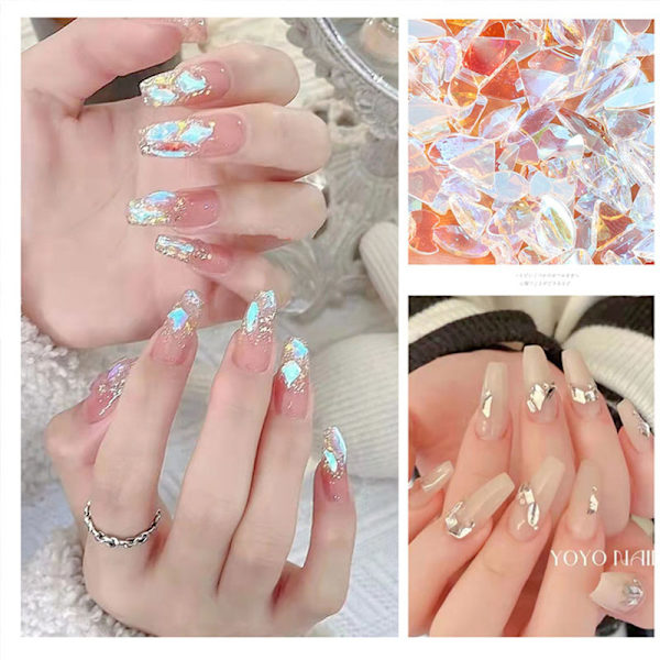 100 st Photochromic Aurora Rhinestones Nail Art Decor Mixed-sha 8
