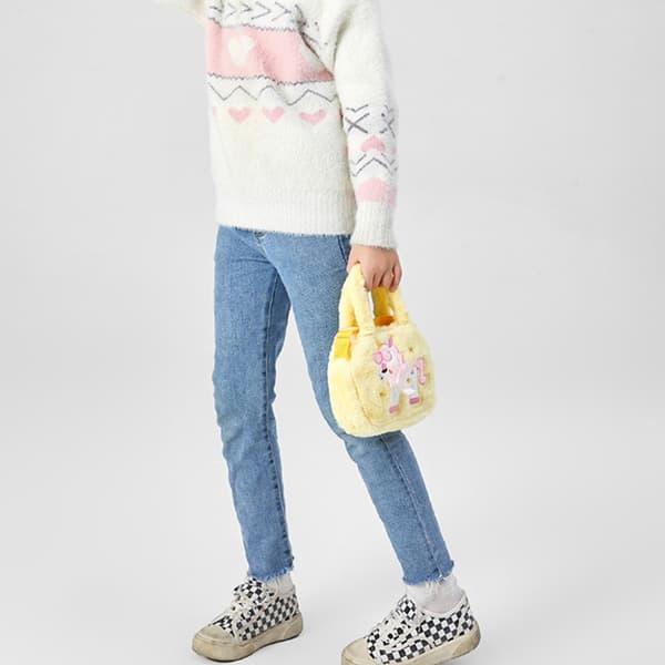 Kid Broderi Unicorn Plysch Crossbody Plånböcker Och Handväskor Litt A2