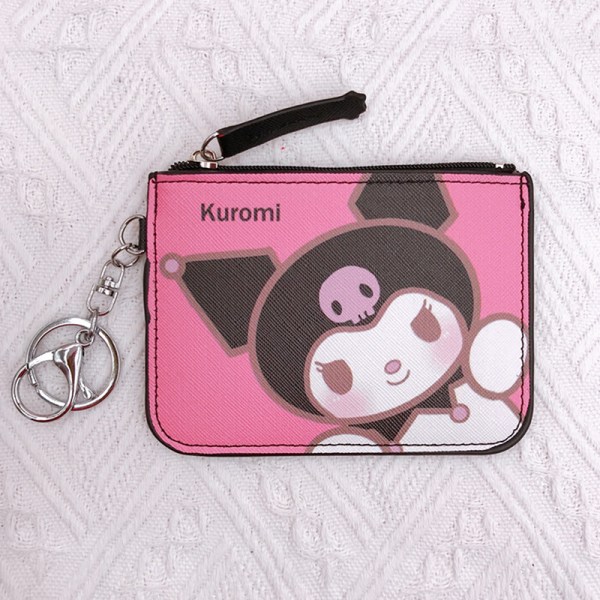 Kawaii Cartoon Bag Melody Pom Pom Purin Kuromi Läderkort Sle A5