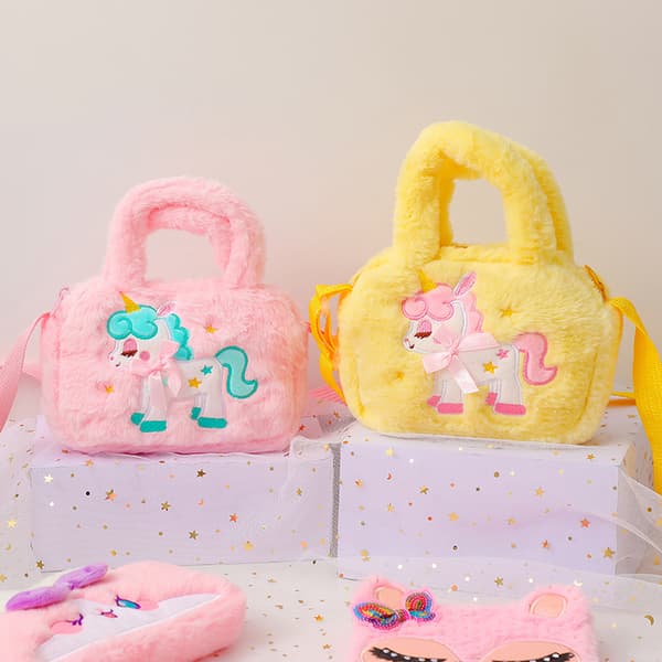 Kid Broderi Unicorn Plysch Crossbody Plånböcker Och Handväskor Litt A2