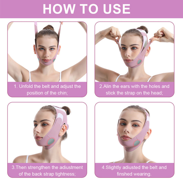 Elastiskt ansiktsbantningsbandage V Line Face Shaper Kvinnor Chin Che Purple