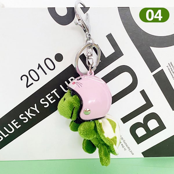 Kawaii Helmet Sea Turtle Keychain e Animal Plush Keychain Chil 04