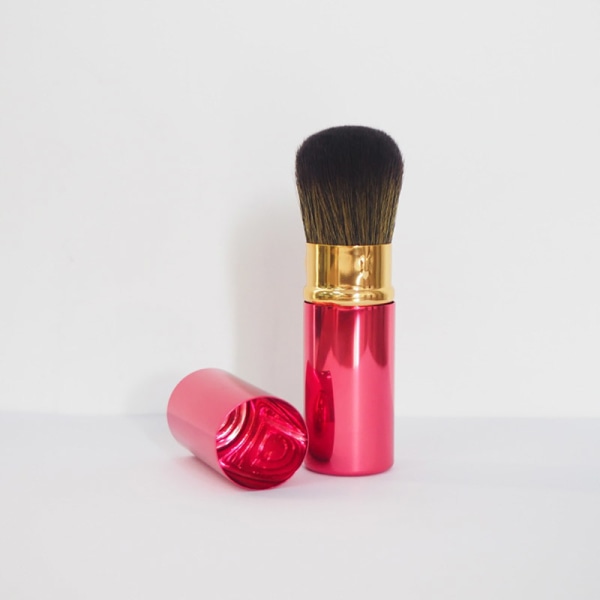 Enkel makeup infällbar pulverborste med cover Makeup Tool S Red