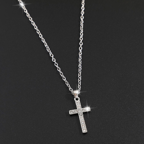 Modetrend Sweet Cool Artificiell Diamond Cross Pendant Pearl A8