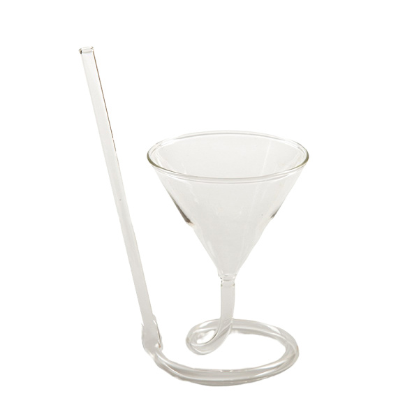 Spiral Cocktail Glas Revolving Martini Creative Long Tail Stra Transparent
