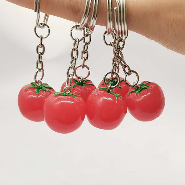 1 ST Simulation Tomato Key Chain Resin Tomat Key Chain Bag Pen