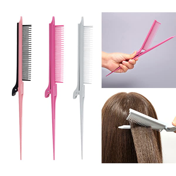 Point-tail Highlight Comb Point-tail Plastic Comb Hair Salon Co Rose red