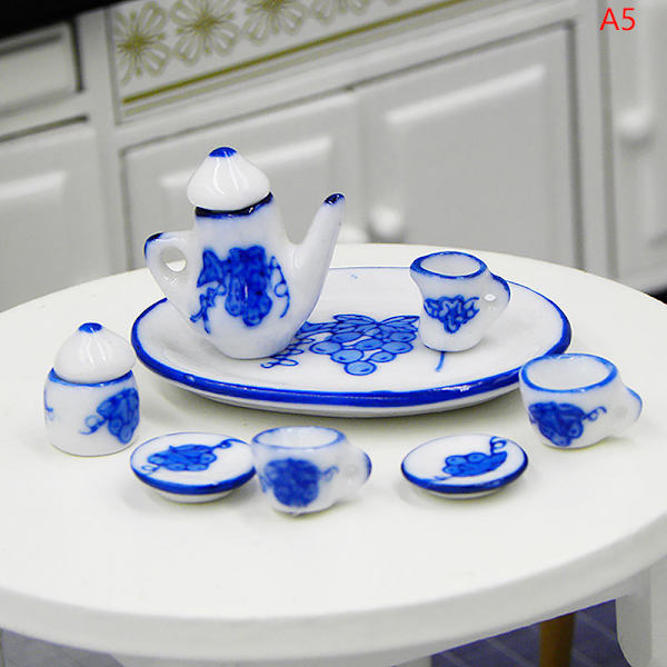 Set i miniatyr porslin Bordsservis Kök Dollhouse Tea A5