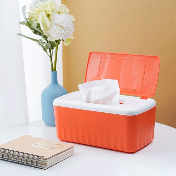 Desktop Tissue Box-hållare Dammtät Dispenserhållare för våtservetter White