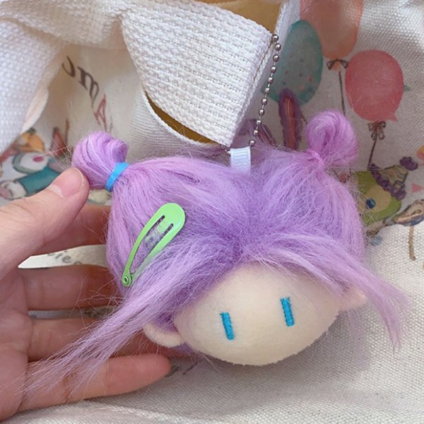 Kawaii Keychain Hängen Cartoon e Plysch Doll Figure Pendant Ba purple