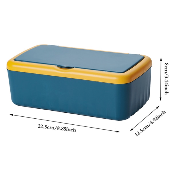 Desktop Tissue Box-hållare Dammtät Dispenserhållare för våtservetter Blue