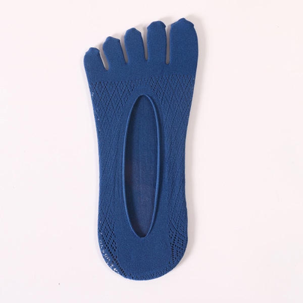 Man Toe Strumpor Mesh Hollow Socks Båtstrumpor Kort Andas Fiv Navy