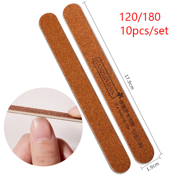 10st Nagelfil Nail Art Slipning Buffer Manikyr Pedikyr Coffee