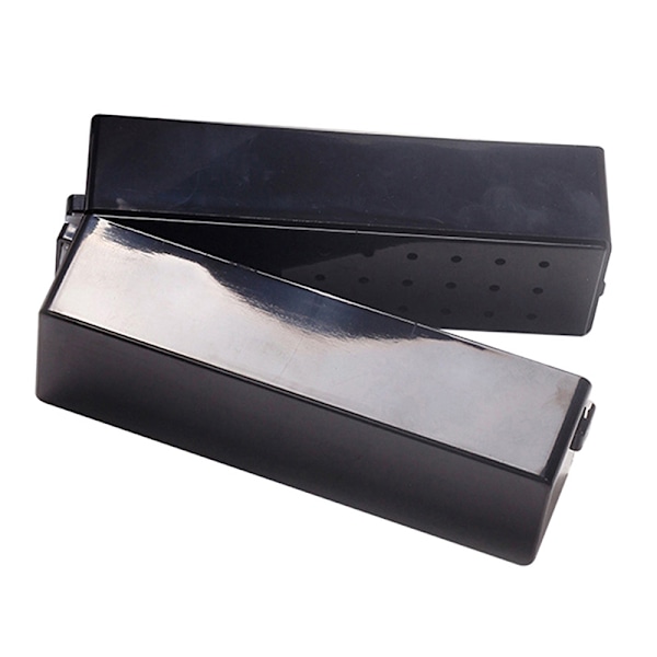 30 Hål Spikborr Slipning Bits Box Container Förvaring Nail Art Black