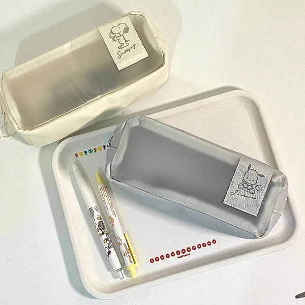 e Pennväska Transparent Frostat case Flerlagers blixtlås St White