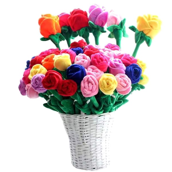 1st tecknad rosblomma fylld mjuk plyschleksak Alla hjärtans dag Green