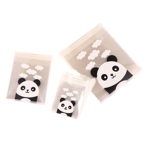 100st/pack Panda Dekoration Självhäftande kakpåse Bröllop L