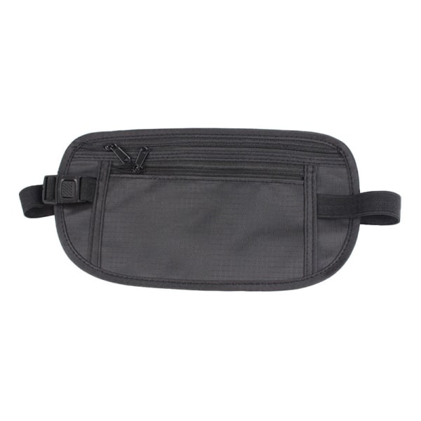 1PC Invisible Travel Waist Packs Midjepåse för passpengar Black