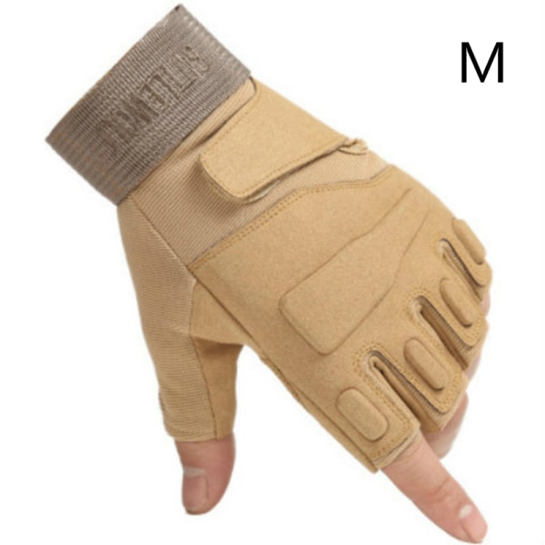 Utomhus taktiska handskar Sporthandskar Half Finger Military Men yellow M
