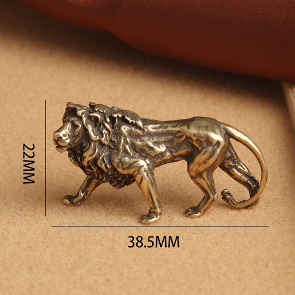 Pure Copper Majestic Lion King Miniatyrfigurer Skrivbordsdekor