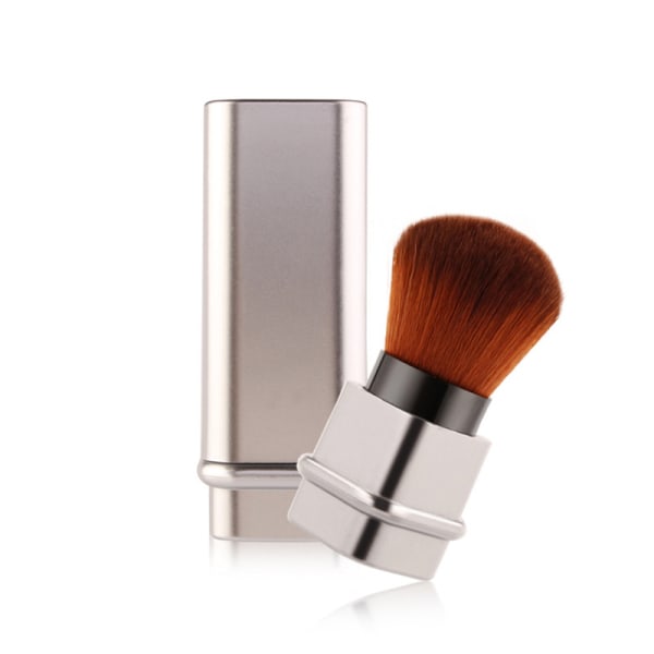 Infällbart Cosmetic Powder Blush Contour Foundation Brush Tool Silver