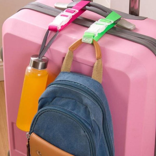 Justerbara färger Bagageremmar Nylon spännremmar Su Pink