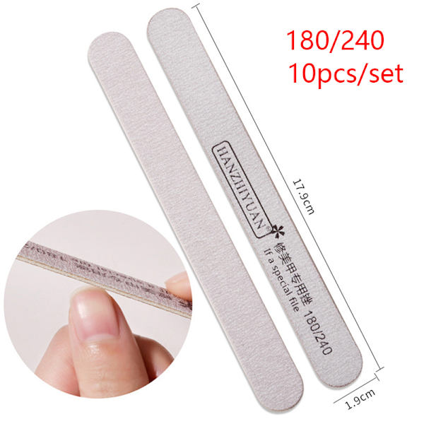 10st Nagelfil Nail Art Slipning Buffer Manikyr Pedikyr Gray