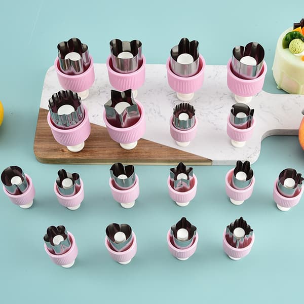 Rostfritt stål Frukt Grönsakspress Mini Cookie Form te C