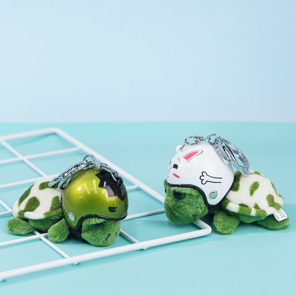 Kawaii Helmet Sea Turtle Keychain e Animal Plush Keychain Chil 01
