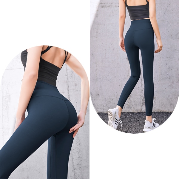 Yoga Pant High Waist Snabbtorkande Hip Lift Sport Leggings Sport pa Fragrant whale blue XXL