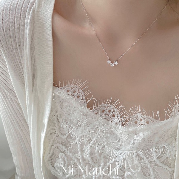 Fashion Shinny Star Necklace e n Style Keyvicle Chain Pendant J