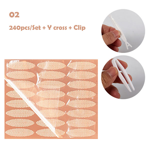 180/240 st osynlig spets dubbla ögonlockstape Lift Strips Sticke 02