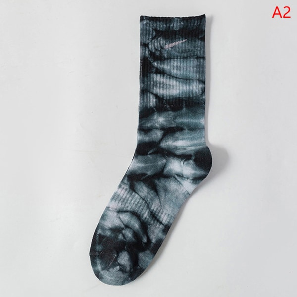 Tie-dye Socks European and Street Ins Hip-hop Tide Brand Coupl Black