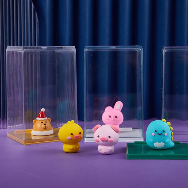 Action Figure Förvaringslåda Tecknad docka Blind Box Display Case D White
