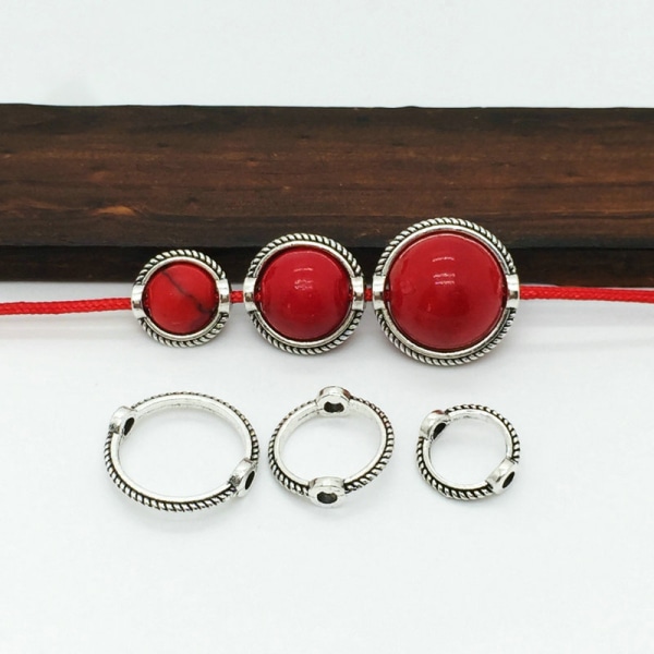 20st 6/8/10 mm Vintage Retro Bead Ring Spacer Beads Cap DIY BH 10mm