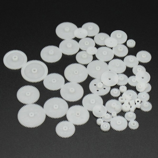 58st/ set Gör-det-själv-modell Motorväxelsats 0,5 Modulus Plastic Gear Pac